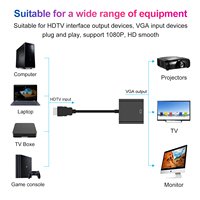 Cable Convertidor de HDTV a VGA, Adaptador VGA Macho a Hembra de 1080P HD HDTV, Conexión Plug and Play para Monitor, Proyector, Uso en Oficina