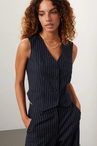 Oem Custom Small Moq Casual scollo a V senza maniche gessed Singlr breted sartoriale giacca da <span class=keywords><strong>donna</strong></span> di alta qualità - Product Image 3