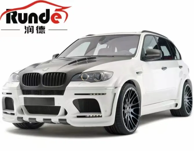 Kit de cuerpo de material de resina Runde para BMW X5 E70, estilo HAMANN modificado, parachoques delantero, parachoques trasero, faldas laterales, bienvenido a consultar