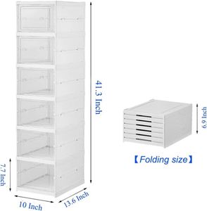 Hot Selling Thick Shoe <b>Box</b> Transparent Shoe Cabinet <b>Storage</b> <b>Box</b> Home Simple Shoe Shelf Plastic <b>Folding</b> Free Installation - Product Image 2