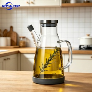 Bouteille à vinaigre en verre borosilicate de 780 ml, distributeur et cruche en verre <span class=keywords><strong>pour</strong></span> vinaigrette, huile d'olive, miel, eau, sirop - Product Image 2