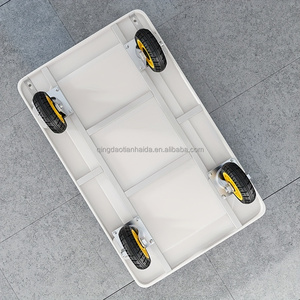 รถเข็นพับได้ OEM แบบมีแท่นวางของ  โครงเหล็กเคลือบสี  สำหรับใช้ในบ้าน  แบบสี่ล้อ - Product Image 6