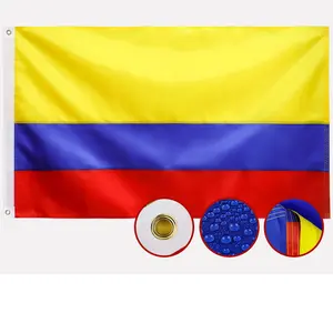 Fast Shipping Cheap Double Banner Sidedbright Color Waterproof 4 Stitched Hemming Colombia Flag With Stronger Brass Grommets