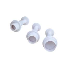 Lixsun 3 pièces ensemble classique <span class=keywords><strong>empreinte</strong></span> Fondant gâteau décoration outils de cuisson Fondant gaufrage sucre forme ronde plongeur Cutter ensemble - Product Image 5