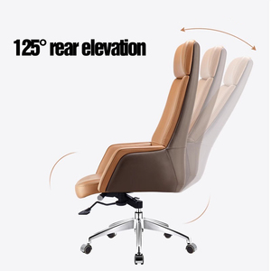 Moderna Sedia da Ufficio Direzionale in Pelle con Schienale Alto, Design Ergonomico e Girevole per Soggiorno e Ufficio - Product Image 2
