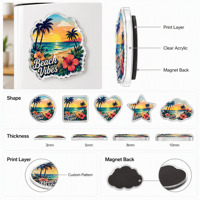 Aimant de réfrigérateur en acrylique imprimé sur mesure, aimant décoratif transparent pour réfrigérateur, motif personnalisé, décoration de cuisine, ensemble de cadeaux souvenirs
