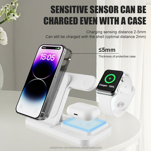 3-in-1 Universal Portable Smart Phone Magnetic Wireless Charger Fast Folding <strong>Charging</strong> <strong>Station</strong> with Light - Product Image 2