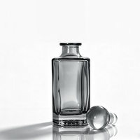 Bouteille de présentation d'huile d'Attar Oud en verre transparent noir personnalisée de 250 ml avec bouchon en verre