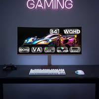 Moniteur de jeu incurvé 34 pouces 180 Hz pour simulateur de course, écran ultra-large pour configuration de cockpit de simulation de vol et de conduite