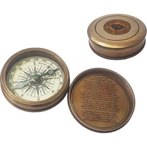 Boussole de poche en laiton ALFA NAUTICAL, 2 pouces, analogique, écologique, pour la navigation marine, la randonnée, l'extérieur, guide de pointage portable - Product Image 5