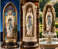 Statues religieuses en polyrésine de grande taille : Jésus, Père, Anges, Notre-Dame, Madone, Artisanales, Peintes à la main, Pyramide d'amour, Fée