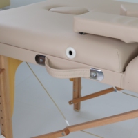 Table de massage portable pliable moderne avec accoudoirs amovibles, cadre en bois, éponge haute densité pour salon de beauté, salon, école