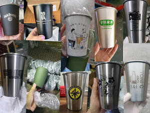 قابلة لإعادة الاستخدام الشرب تكويم شاتيربروف البهلوانات مخصص المعادن النبيذ كوب الفولاذ المقاوم للصدأ مع شعار - Product Image 6