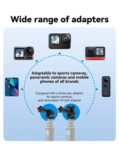 Palo de Selfie Monopié Extensible de Fibra de Carbono de 3 Metros TELESIN con Tornillo de 1/4 para Cámaras GoPro, Insta360, Osmo Action, <span class=keywords><strong>DJI</strong></span> Action - Product Image 5