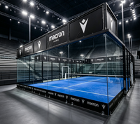 Pista de Pádel Panorámica Profesional de 10x20m Fabricada en China con Techo para Lluvia, Pista de Pádel de Alta Calidad, Tamaño Personalizado Disponible