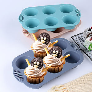 Moule à muffins en silicone sans BPA 6 cavités, antiadhésif, qualité alimentaire, rectangulaire, pour cupcakes et gâteaux, modèle 2026 - Product Image 1