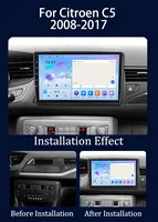 Autoradio 9 pouces pour Citroën C5 2008-2016, lecteur multimédia, CarPlay sans fil, Android Auto, Aux, unité principale 2Din, GPS, aide au recul