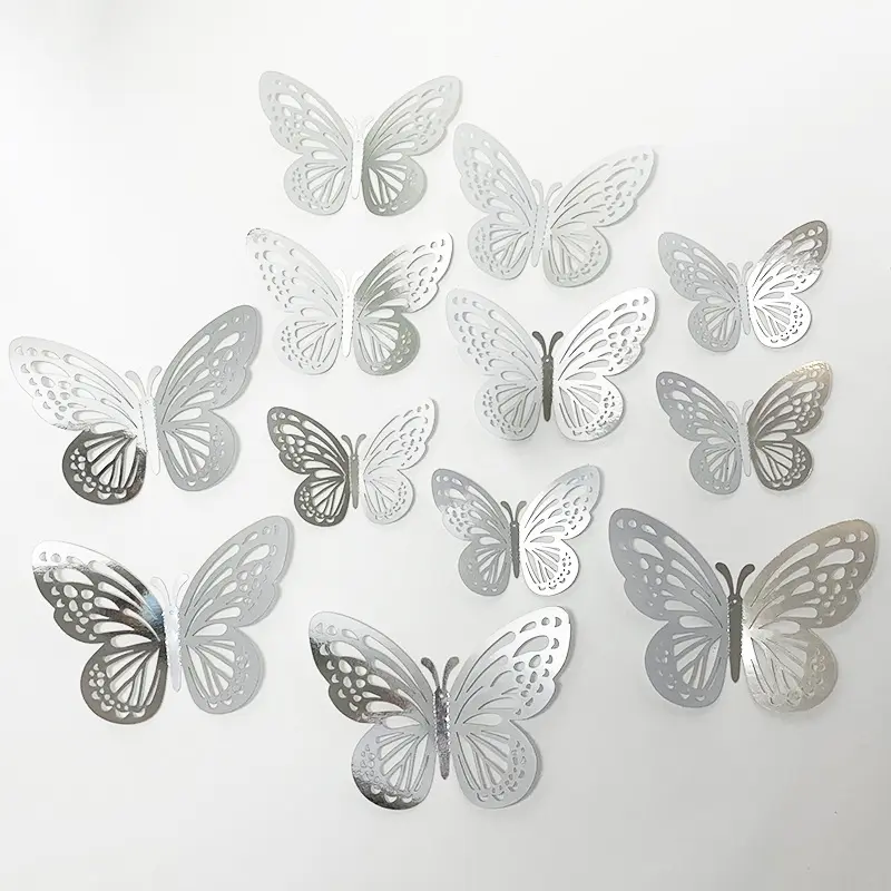 Yeni buket dekoratif kelebek çiçek dükkanı parti malzemeleri pvc üç boyutlu kelebek
