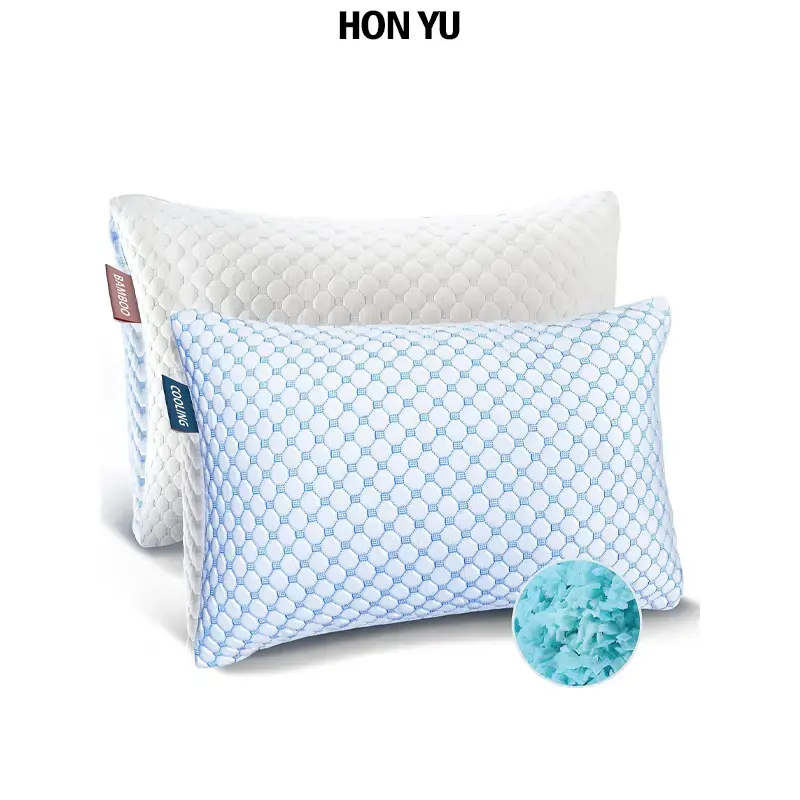 Sarung bantal busa memori pendingin, penutup bantal tempat tidur dapat dilepas dan dicuci dengan busa memori infusi