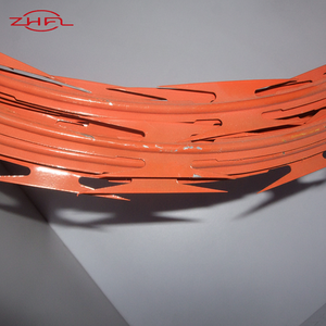 Rasoir en fil d'acier enduit de PVC rouge peint BTO 22 le mieux noté escrime 30 mètres avec gants de prison-fil de rasoir - Product Image 1