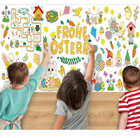 Meilleures Ventes : Affiche de Table à Dessiner Personnalisée pour Pâques, pour Enfants, Décoration Maison, Famille, École, et Bannière Déroulante DIY à Dessiner