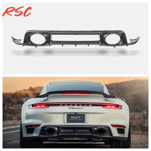 Faldones Laterales de Fibra de Carbono Estilo RYFT + Labio Delantero + Difusor Trasero para Porsche 992 Turbo S, Kit de Carrocería de Ajuste Perfecto - Product Image 2