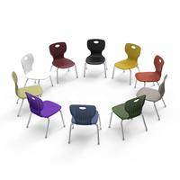 Mobilier scolaire de conception populaire bureau et chaise d'école chaise d'étudiant monobloc en PP Shell