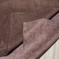 Tissu en suède 100 % polyester 75D double face tricoté chaîne, épaisseur moyenne, imperméable, motif uni brossé, pour canapé d'extérieur et voiture