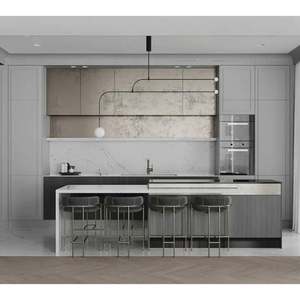 Mueble de Cocina de Diseño Europeo Clásico, Buen Precio, Puerta de Madera Maciza Estilo Shaker, Gabinete Resistente al Agua y Duradero - Product Image 4