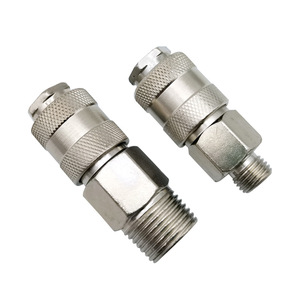 Chzlqd <b>Quick</b> Coupler 143812 Male Thread Female <b>Connector</b> Self Locking C Type Pneumatic Parts - Product Image 1