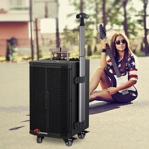 Oumeishoms-k6 Paire de haut-parleurs portables sans fil en bois de 6 pouces avec tige de traction, audio bidirectionnel, crossover, prise en charge de la carte mémoire - Product Image 5