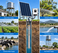 Pompe à eau solaire 3YCII de 3 pouces, pompe submersible pour puits profond, avec contrôleur MPPT intégré pour l'irrigation