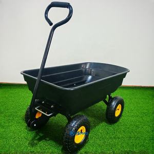 ग्रीनहाउस नर्सरी कार्ट गार्डन सेंटर फूल परिवहन ट्रॉली चार पहियों के साथ बागवानी हैंड कार्ट प्लास्टिक ट्रे डंप कार्ट - Product Image 2