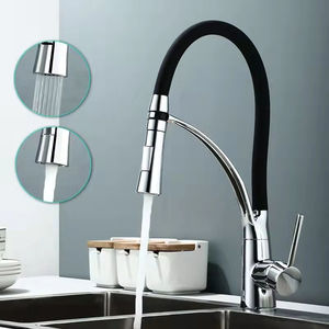 Grifo de Cocina Cromado Extraíble <span class=keywords><strong>con</strong></span> Mezclador de Agua Fría y Caliente y Rociador para Proyectos de Apartamentos de Alquiler - Product Image 2