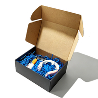 Boîtes pliables en carton ondulé noir recyclables en gros pour l'expédition de cadeaux, emballage personnalisé de parfums avec fermeture magnétique