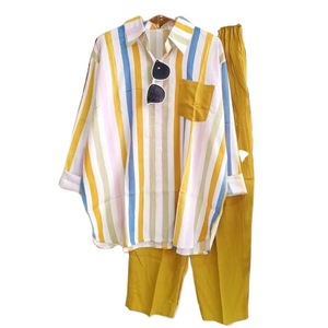 Costume décontracté rayé à manches longues pour femmes SMLXLXXLXXXL4XL5XL avec étiquettes Exportation Asie du Sud-Est - Product Image 5