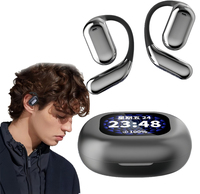 Écouteurs TWS sans fil à traduction IA en temps réel, en stock, avec écran LED intelligent et conception ouverte, pour les professionnels