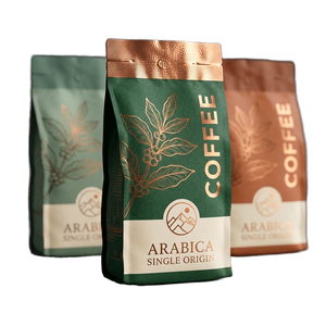 Custom Printed Flat Bottom Coffee <b>Bag</b> <b>Food</b> Grade High Barrier Coffee <b>Bag</b> with Value 8oz / 12oz / 16oz / 1lb OEM ODM Factory - Product Image 1