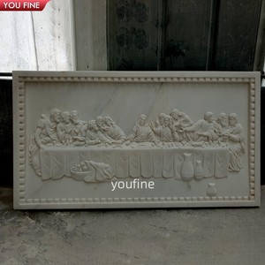 Sculpture en <span class=keywords><strong>bas</strong></span>-<span class=keywords><strong>relief</strong></span> de la Cène sculptée à la main dans le marbre YOUFINE, art mural religieux pour église et chapelle - Product Image 3