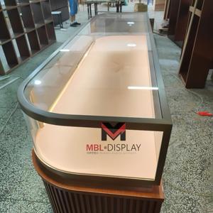 המכירה הטובה ביותר באופן מלא להרכיב חנות דלפק זכוכית עיצוב פנים תכשיטים ארון תצוגה קשת ארון מדף - Product Image 4