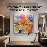 Peinture à l'huile abstraite texturée 3D personnalisée pour la décoration de suites d'hôtels de luxe, projet hôtelier commercial contemporain, art mural
