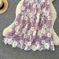 Robe de luxe pour femmes robe bustier en dentelle haut de gamme avec taille corset brodé découpé coloré | Robe de soirée élégante