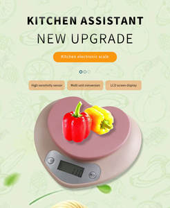 핑크 하트 모양의 완벽한 베이킹 스케일 5kg/1g 귀여운 저렴한 요리 스케일 USB 식품 전자 주방 저울 - Product Image 4