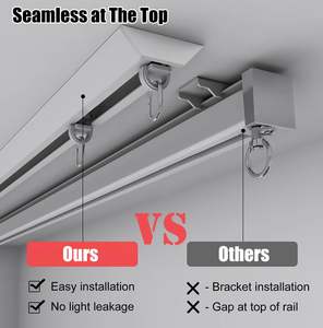 Ensemble de rails de rideaux en aluminium en forme de V autocollants pour plafond, rails et accessoires de qualité supérieure - Product Image 5