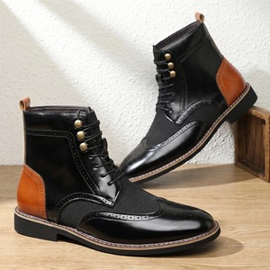 Botas de Piel Auténtica para Hombre 2026, Antideslizantes, de Piel de Vacuno Negra, de Media Caña, con Suela Suave y Gruesa - Product Image 2