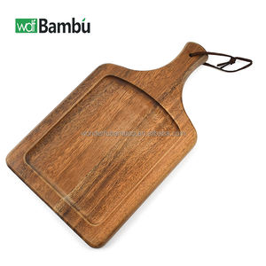 WDF Fábrica al por mayor de bambú personalizado Platos <span class=keywords><strong>Pizza</strong></span> Palas <span class=keywords><strong>Pizza</strong></span> Platos de madera Durable de madera <span class=keywords><strong>Pizza</strong></span> Peel con mango - Product Image 1