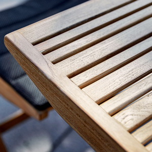 Tumbona de Exterior para Playa, de Madera de Teca Sólida <span class=keywords><strong>Natural</strong></span> con Cojín, para Patio, Piscina, Villa, Casa de Huéspedes, Terraza - <span class=keywords><strong>Seno</strong></span> - Product Image 5
