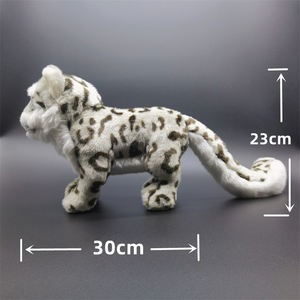 Peluche Léopard des Neiges en fourrure courte 31-50cm, jouet en peluche haute fidélité, animal réaliste et mignon, cadeau - Product Image 3