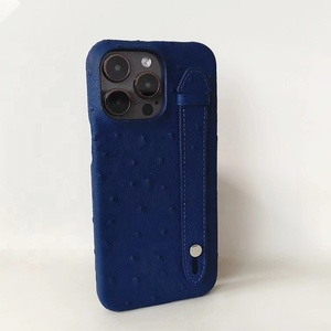 Chất lượng cao đà điểu nổi mô hình da trường hợp điện thoại cho Iphone 15 Pro Max với dây đeo - Product Image 3