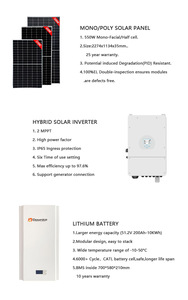 Sistema di energia solare ibrido Off Grid 5kwh 10kwh uso domestico 15kwh 20kwh <span class=keywords><strong>pannelli</strong></span> <span class=keywords><strong>solari</strong></span> potenza batteria al litio sistema di energia - Product Image 5